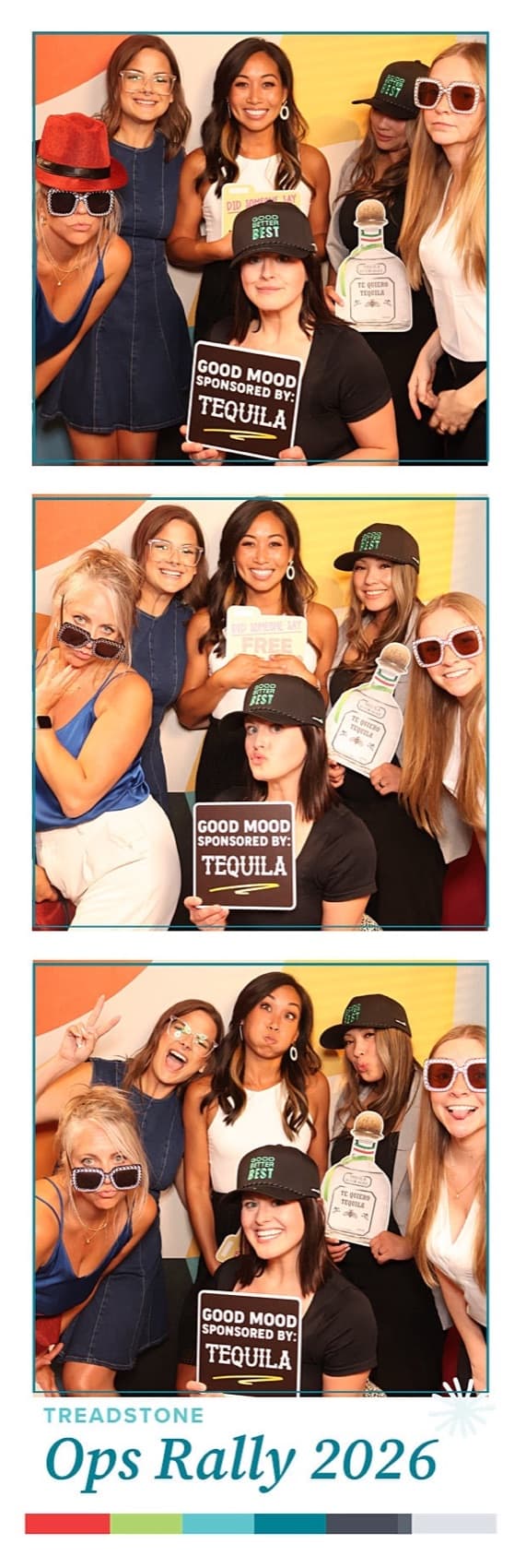 Branded corporate photo strip from a Snap'N'Stick booth