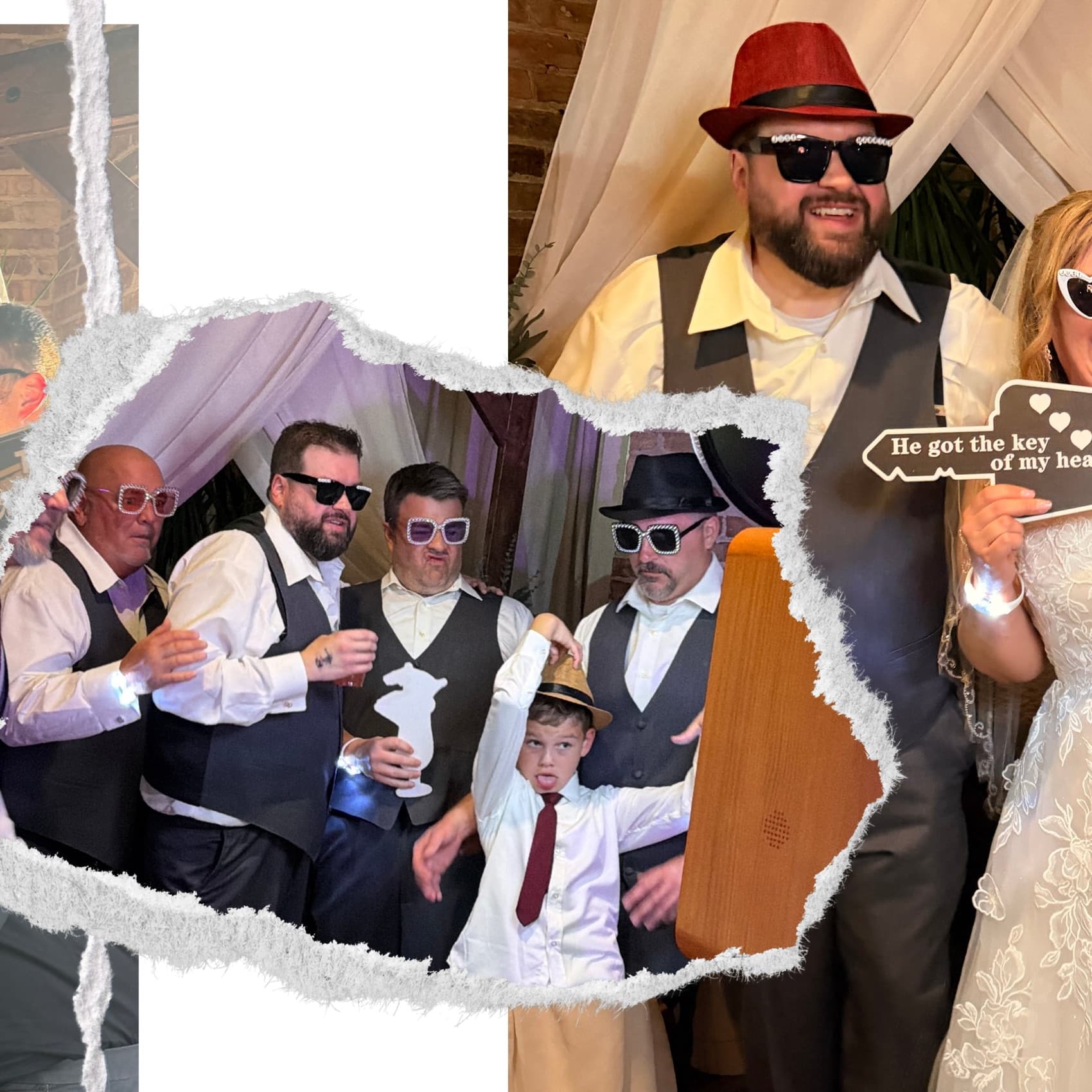 Photo booth fun at a Michigan wedding reception