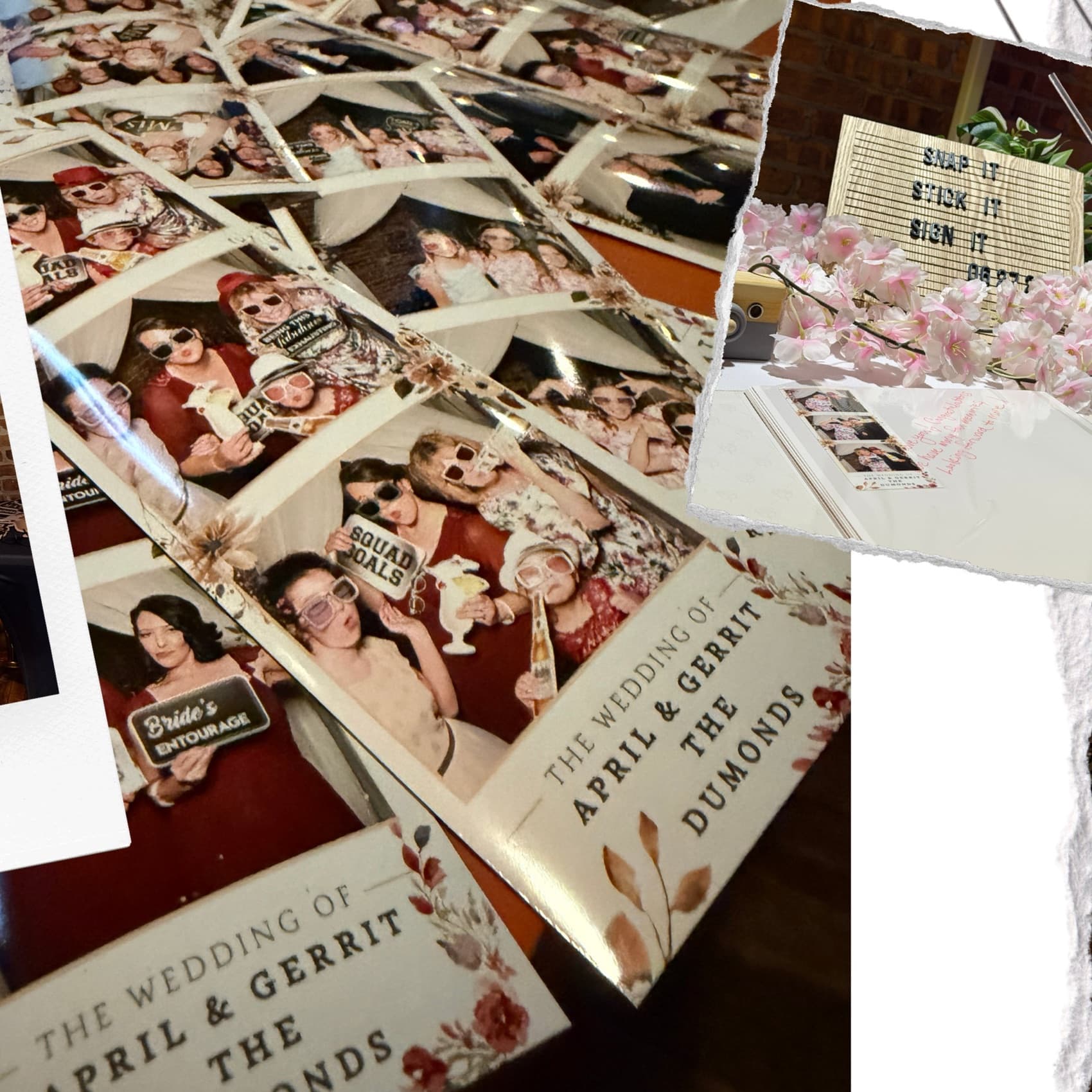 Photo booth fun at a Michigan wedding reception