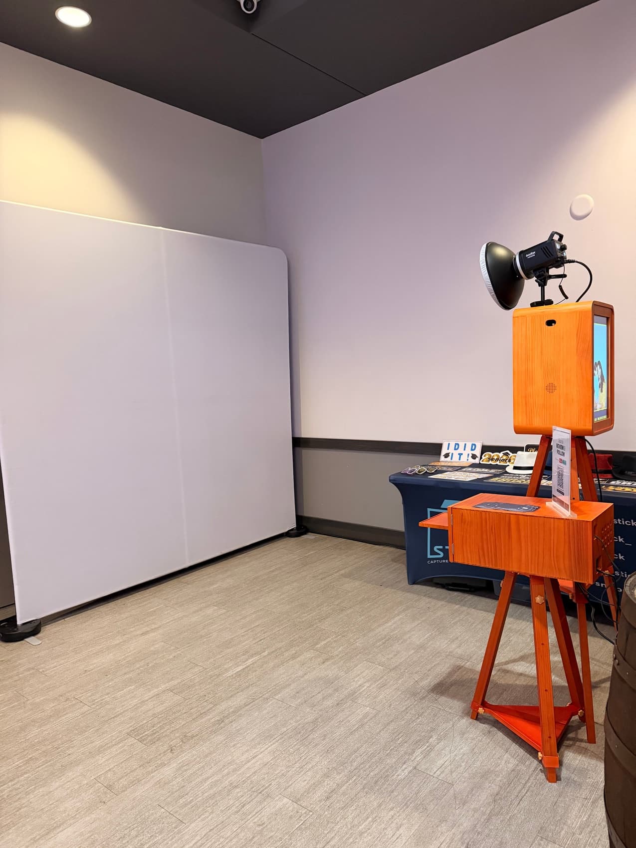 Snap'N'Stick photo booth setup at a Metro Detroit venue