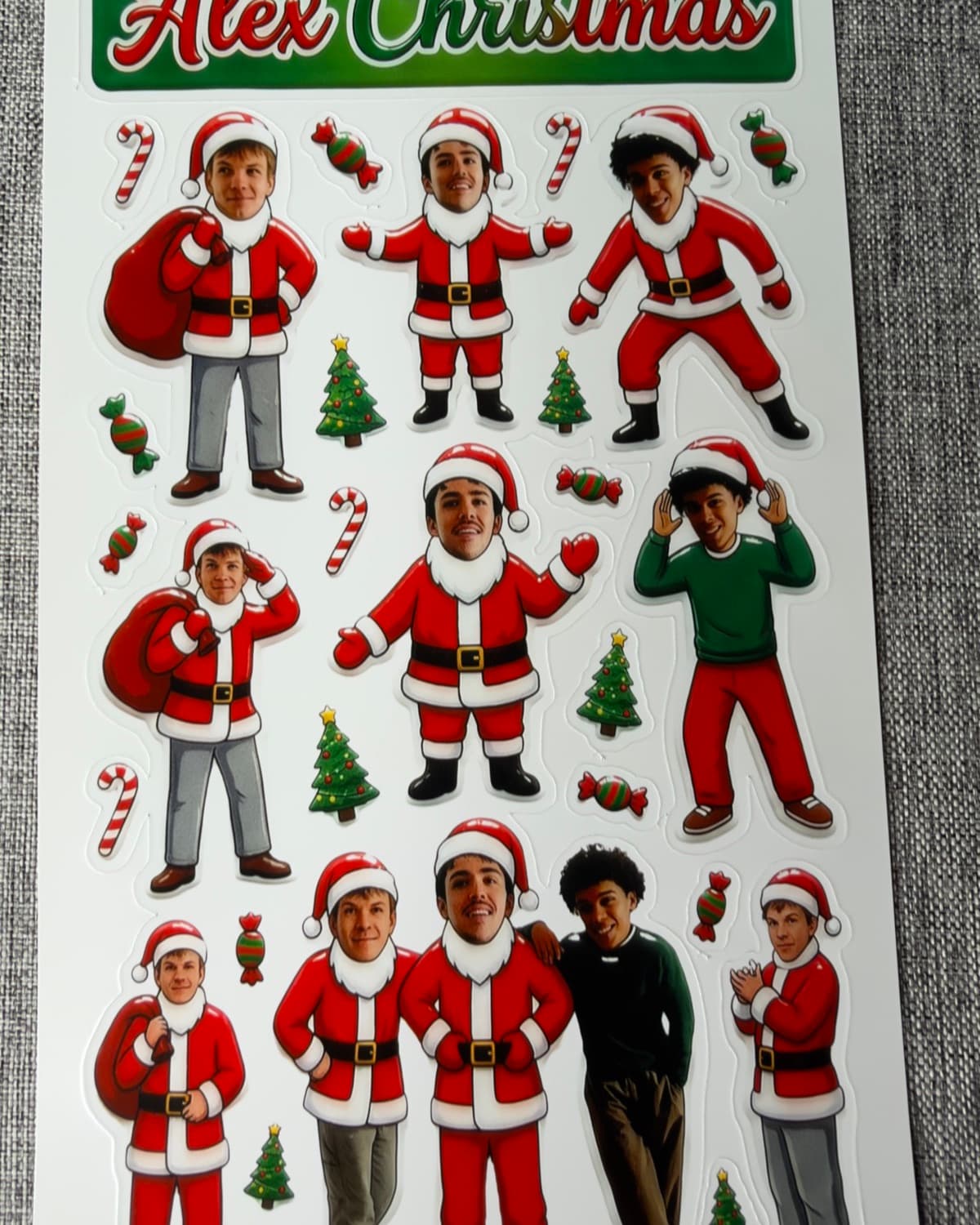 A custom die-cut sticker sheet made live by Snap'N'Stick in Michigan