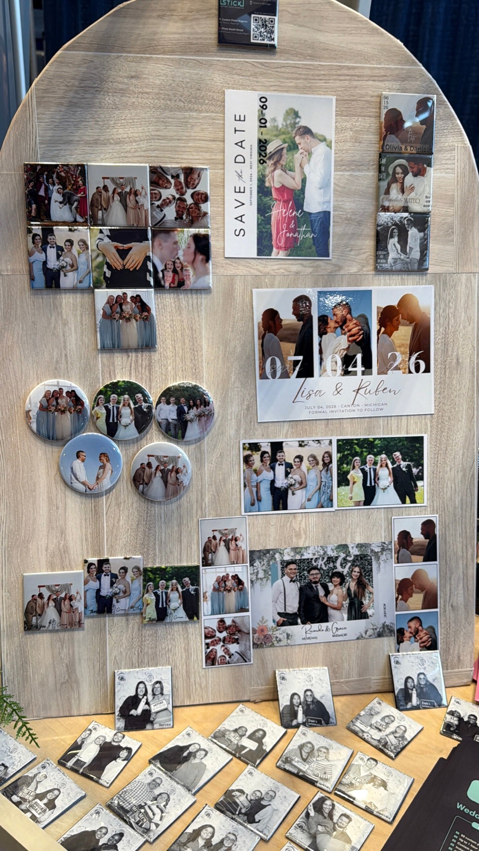 Wall of custom photo magnets